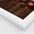 Plakat w ramie 30x40 - Relaksujące spa z pochodniami - spa, świece - rama biała