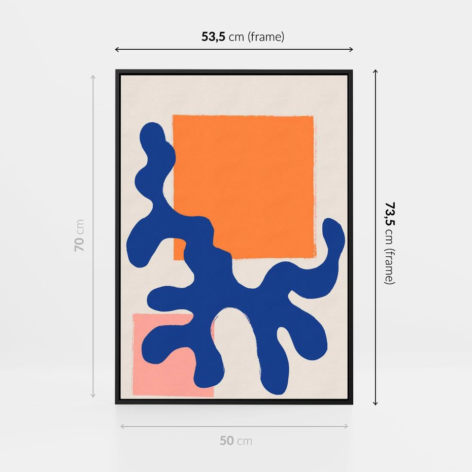 Obraz w ramie 50x70 - Bezczasowe Pastelowe Plamy - abstrakcja, nowoczesny plakat - rama czarna