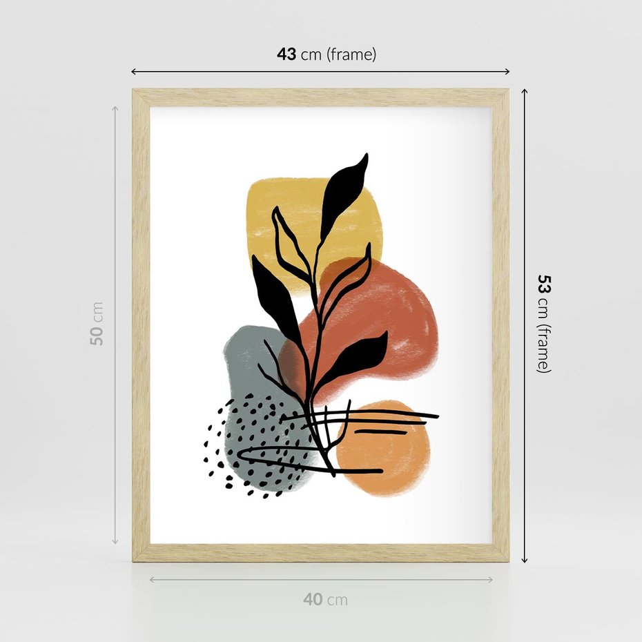 Plakat w ramie 40x50 - Energetyczne Refleksje - abstrakcja, sztuka nowoczesna - rama drewno