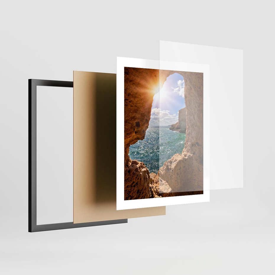 Plakat w ramie 40x50 - Potęga Natury - morze, klify - rama czarna