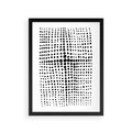 Plakat w ramie 30x40 - Refleksje Monochromatycznych Widoków - abstrakcyjna kompozycja z czarnych kropek, minimalistyczny czarno bialy plakat - rama czarna