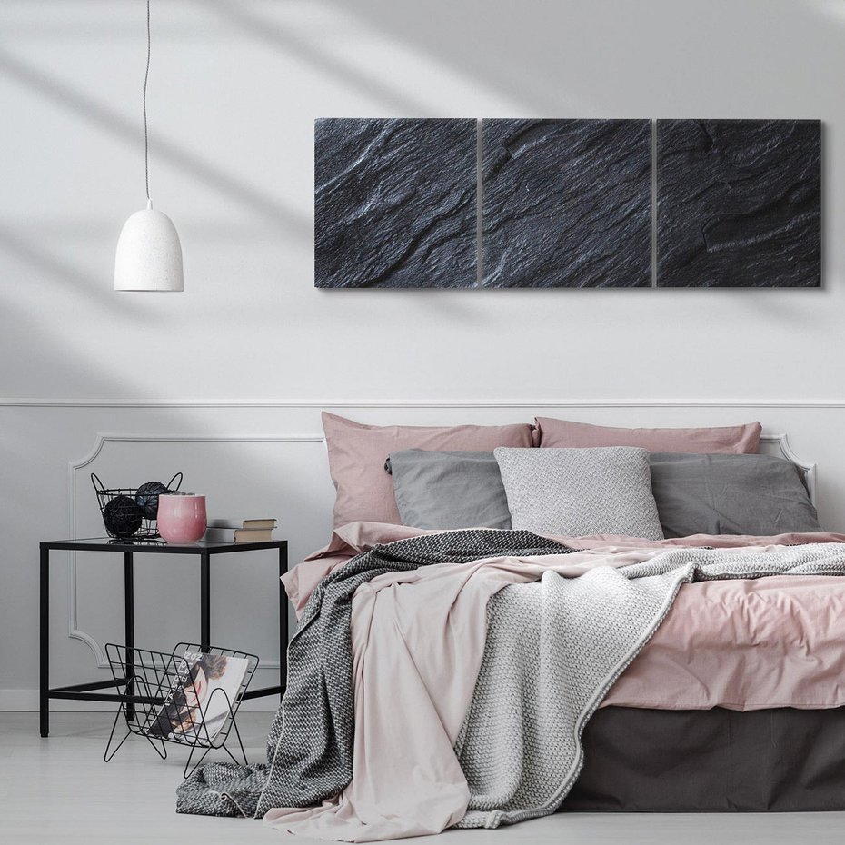 Obraz na płótnie 120x40 - Kamienne tekstury w trójwymiarze - kamień, tekstura