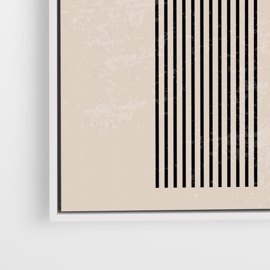 Obraz w ramie 50x50 - Migocące Echa - abstrakcyjne linie, geometria - rama biała