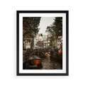 Plakat w ramie 40x50 - Jesienne Uroki Holandii: Kanały i Most - Holandia, kanały - rama czarna