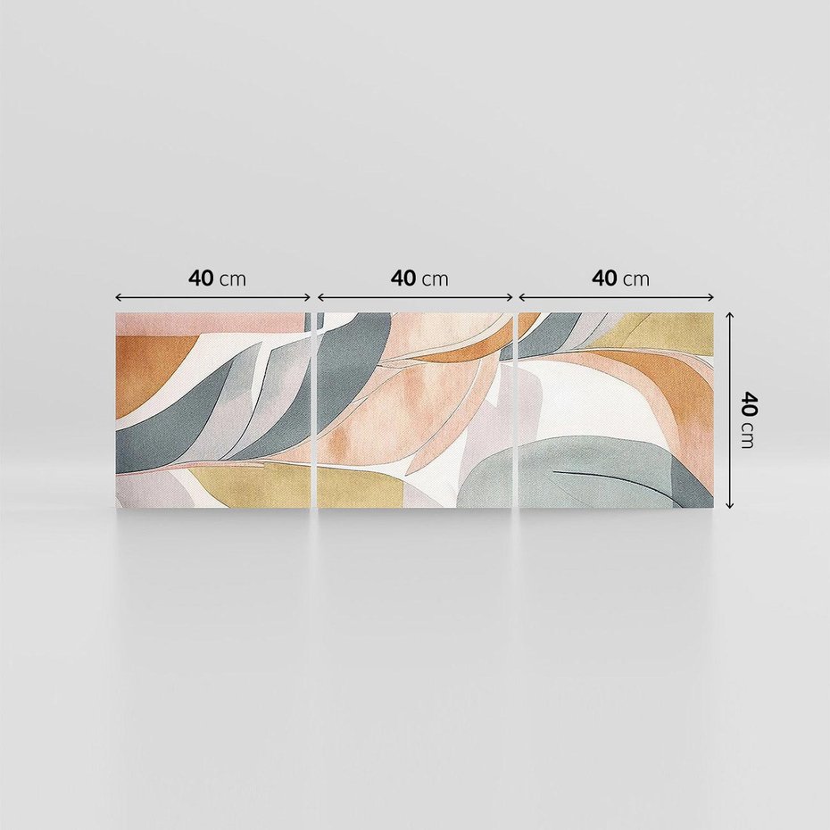 Obraz na płótnie 120x40 - Beżowe Akwarele - pastelowe akwarele, kształty