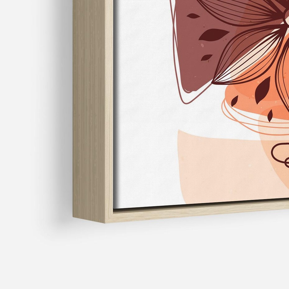 Obraz w ramie 80x80 - Kwiatowa Oaza - abstrakcyjna sztuka, plamy - rama drewno