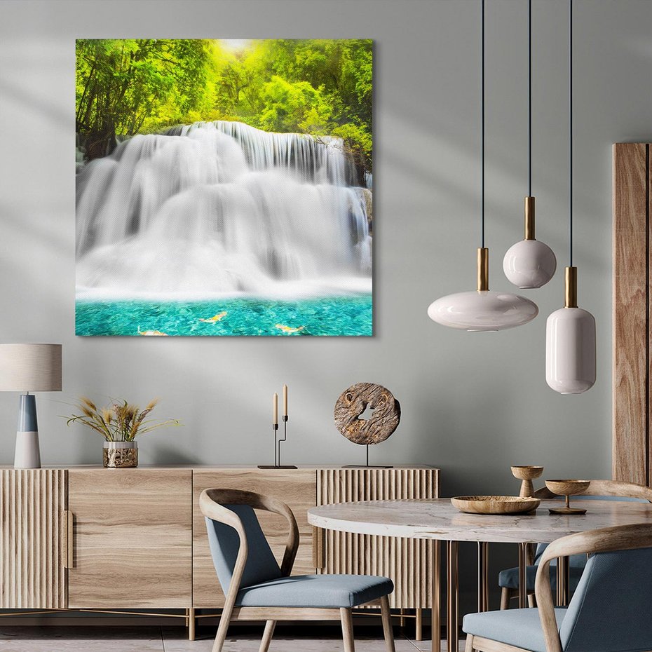 Obraz na płótnie 60x60 - Magiczne wodospady Tajlandii - Tajlandia, wodospad