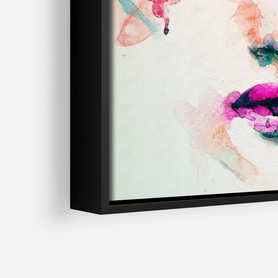 Obraz w ramie 50x50 - Eteryczna Głębia Dusz - portret twarz kobiety, wyraziste oczy - rama czarna