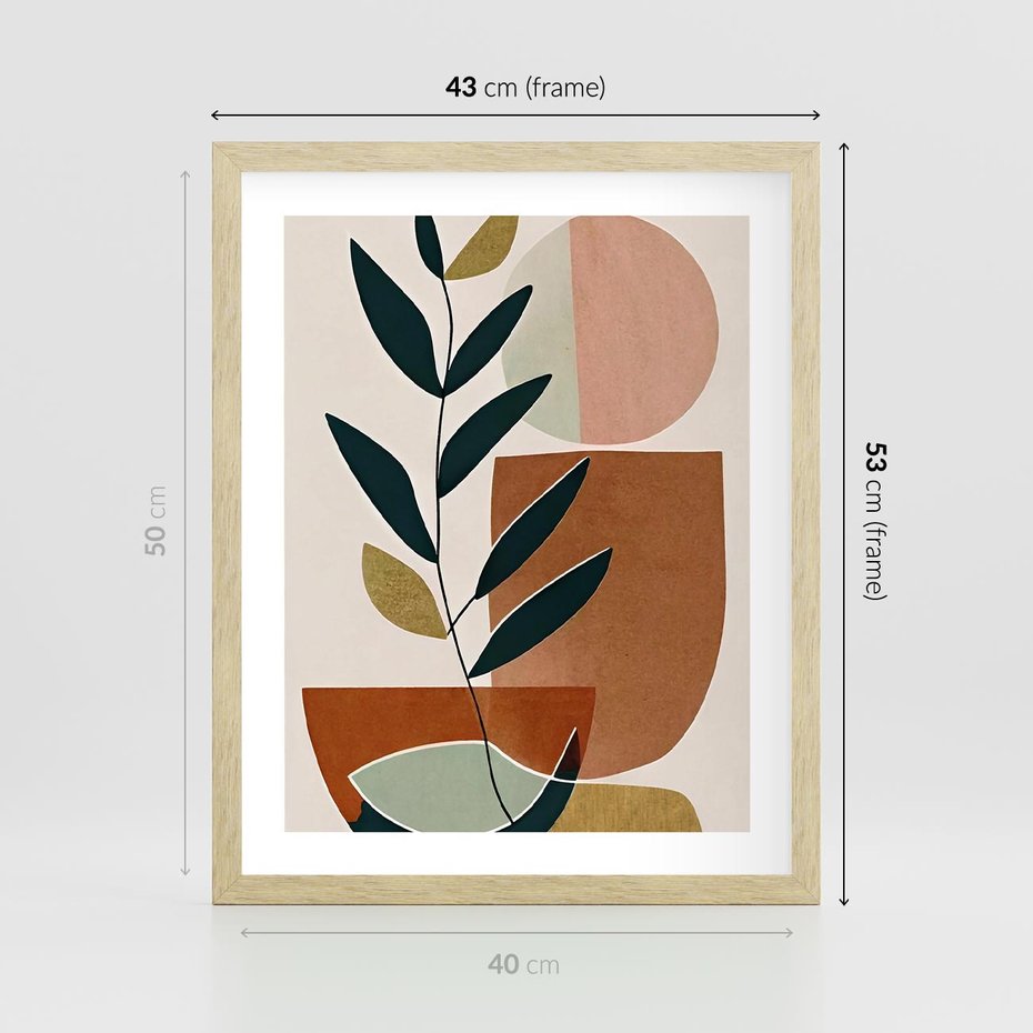 Plakat w ramie 40x50 - Boho Taniec Stylu - boho obraz, abstrakcja - rama drewno