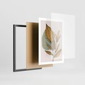 Plakat w ramie 50x70 - Rozkwitające Wnętrza Światła - abstrakcyjny obraz boho, liście - rama czarna
