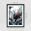 Plakat w ramie 30x40 - Chwila Zimowego Uroku - zima, ośnieżona gałązka - rama czarna