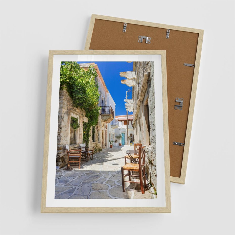 Plakat w ramie 50x70 - Magiczny Spacer - uliczka, perspektywa - rama drewno