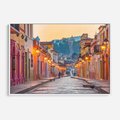 Obraz w ramie 100x70 - W stronę marzycielskich horyzontów - włoska uliczka, wieczór - rama biała