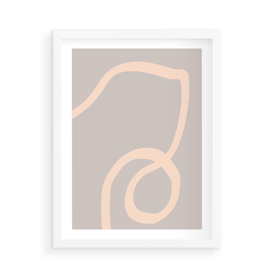 Plakat w ramie 50x70 - Wystylizowana Rewolucja - minimalistyczny obraz, nowoczesny - rama biała