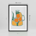 Plakat w ramie 50x70 - Kolorystyczna Ekspresja - czajnik, abstrakcja - rama czarna