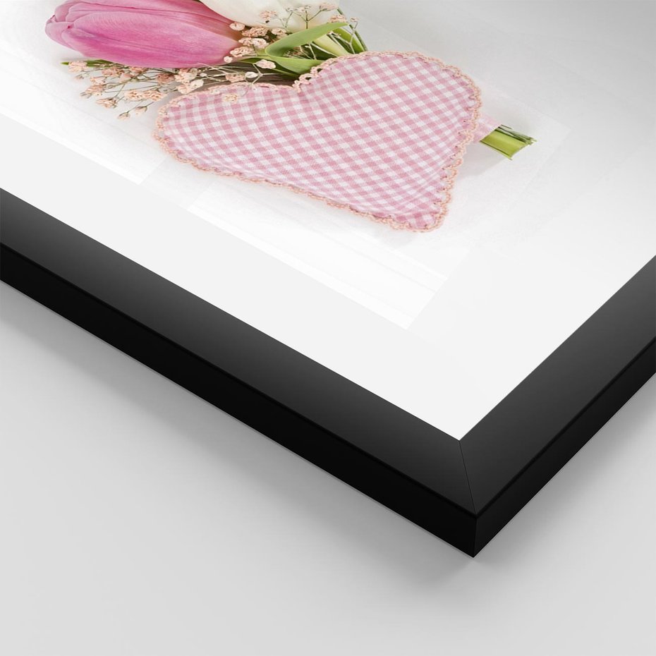 Plakat w ramie 50x70 - Kolorowa Harmonia - kwiaty, bukiet - rama czarna