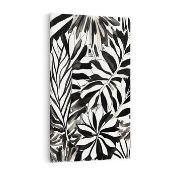 Obraz na płótnie 50x70 - Czarne Liście - akwarelowy obraz, czarno biały