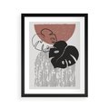 Plakat w ramie 40x50 - Nowoczesna Monstera: Szkic w Grafice - nowoczesna grafika, monstera - rama czarna