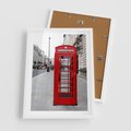 Plakat w ramie 50x70 - Londyńska budka w perspektywie - budka, Londyn - rama biała