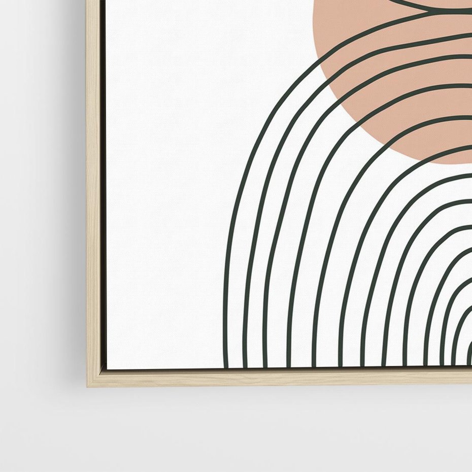 Obraz w ramie 80x80 - Przenikające Widzenia - półkola, koło - rama drewno