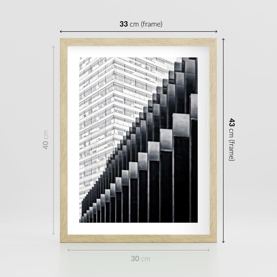 Plakat w ramie 30x40 - Architektura Stopniowa - architektura, budynki - rama drewno