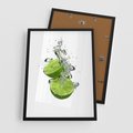 Plakat w ramie 50x70 - Kuchenne limonki na stole - limonki, kuchnia - rama czarna