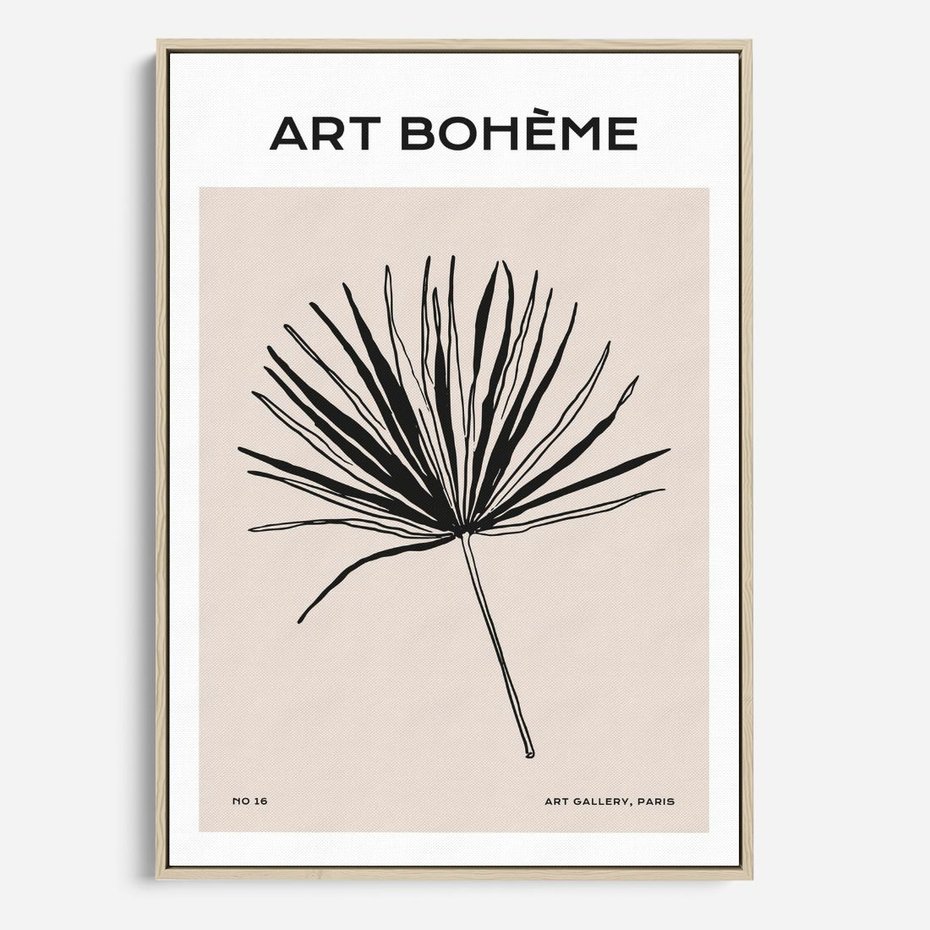 Obraz w ramie 50x70 - Rozkwitające Boho Kształty - boho sztuka, plakat - rama drewno