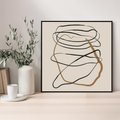 Obraz w ramie 50x50 - Bezczasowe Kontury - abstrakcyjne linie, zaplątane - rama czarna