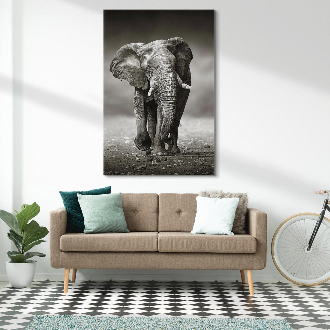 Obraz na płótnie 70x100 - Majestatyczny słoń Afryki - słoń, Afryka
