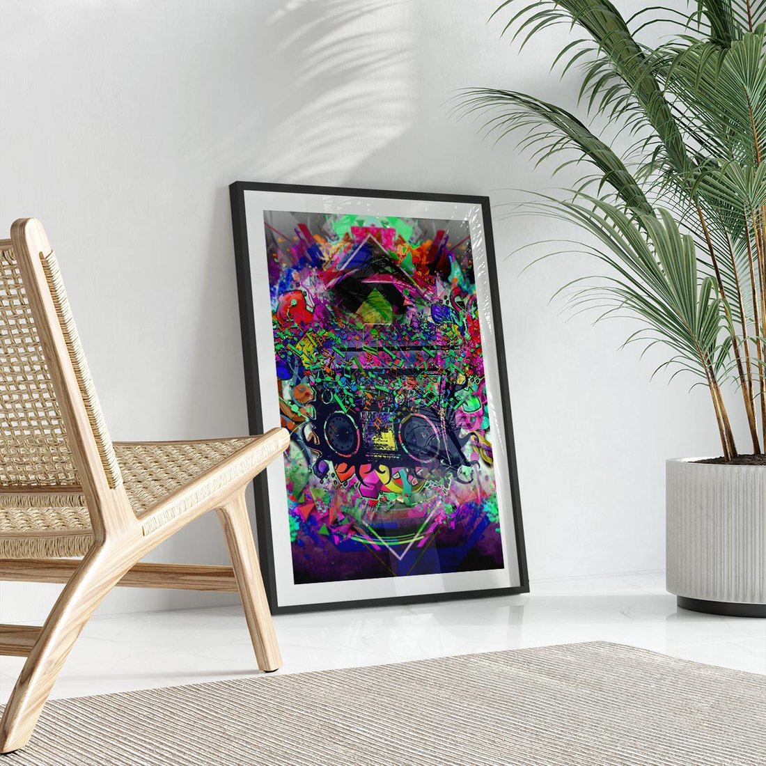 Plakat w ramie 40x50 - Harmonia Muzyki - grafika, muzyka - rama czarna