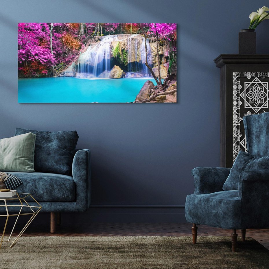 Obraz na płótnie 120x60 - Uroki wodospadu w lesie - Tajlandia, wodospad