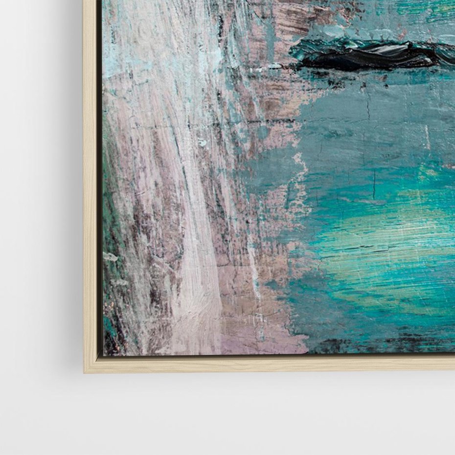 Obraz w ramie 120x80 - Odbicie utraconych barw - abstrakcja, niepokój - rama drewno