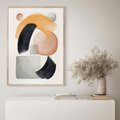 Plakat w ramie 50x70 - Graficzna Kreatywność - abstrakcyjna grafika, plamy - rama drewno