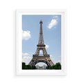 Plakat w ramie 50x70 - Paryż z wieżą Eiffla - Eiffla, Paryż - rama biała