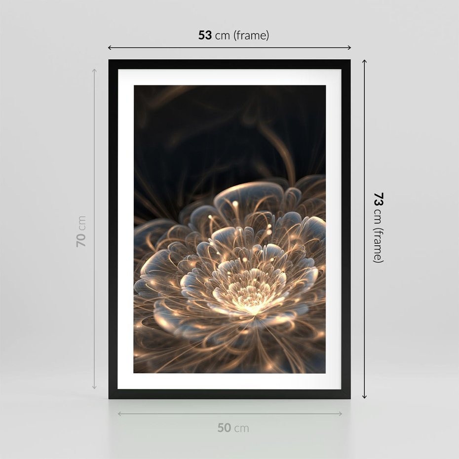 Plakat w ramie 50x70 - Nowoczesny Kwiat - kwiat, nowoczesny - rama czarna