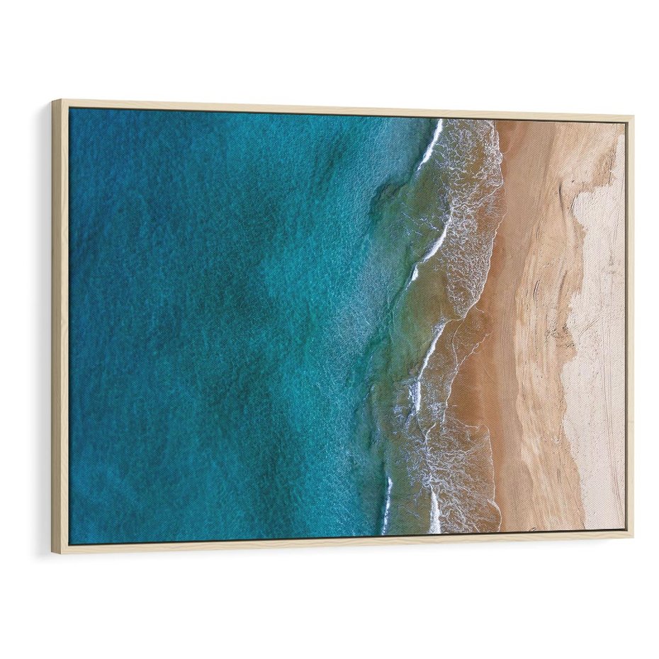 Obraz w ramie 70x50 - Spokój nad morzem - morze, plaża - rama drewno