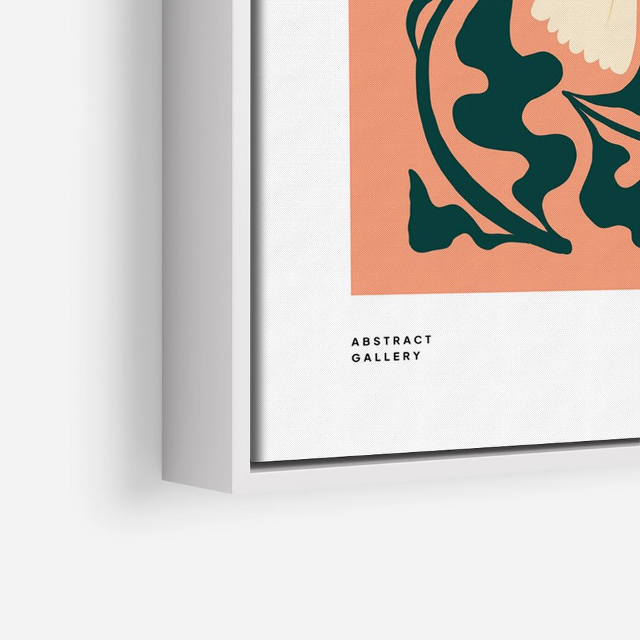 Obraz w ramie 80x120 - Refleksje w roślinnym odbiciu - kwiatowa kompozycja, minimalizm - rama biała