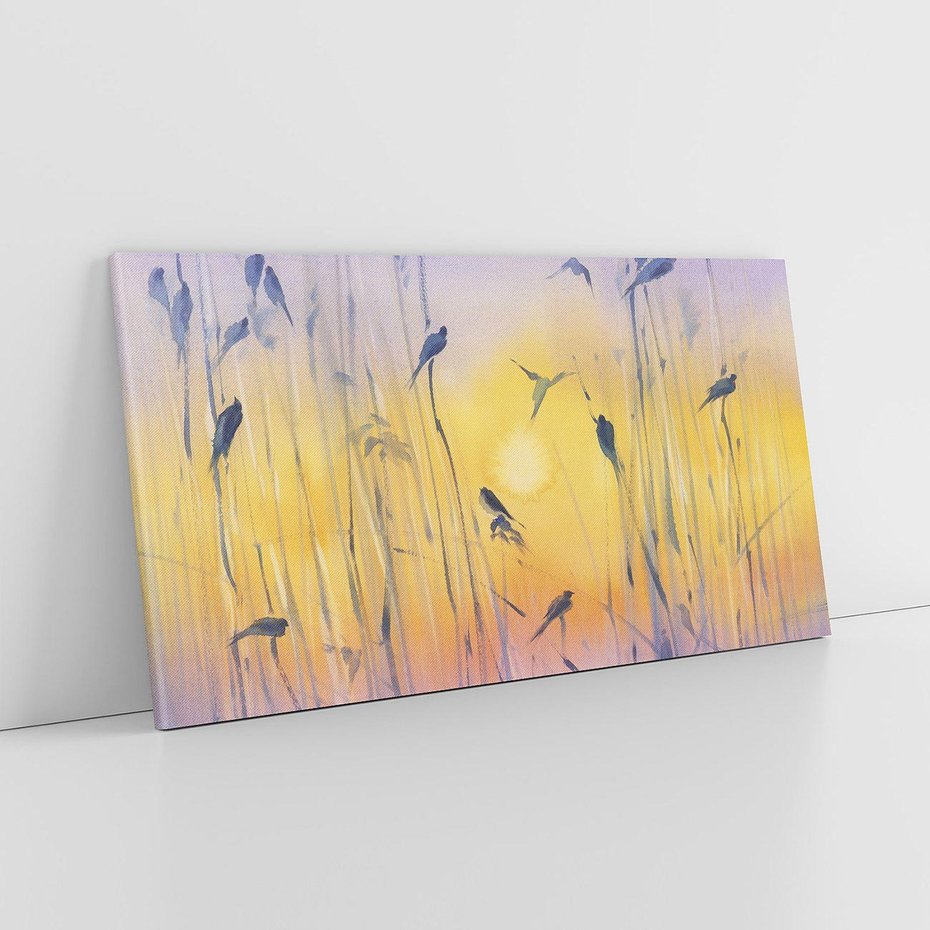 Obraz na płótnie 100x50 - Mistyka Poranka nad Szuwaram - wschód słońca w szuwarach, trawy