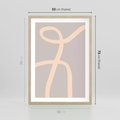 Plakat w ramie 50x70 - Beżowe Boho Zaplątanie - minimalistyczny obraz, nowoczesny - rama drewno
