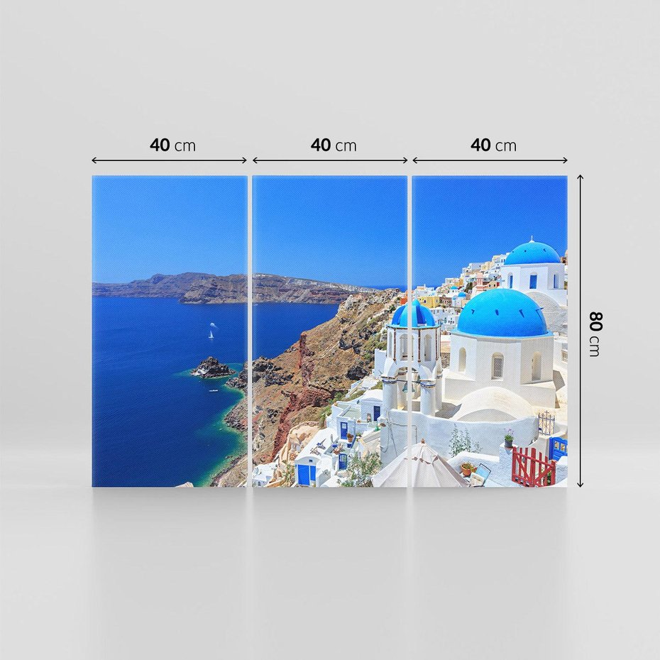 Obraz na płótnie 120x80 - Santorini i Morze Błękitów - Grecja, Santorini