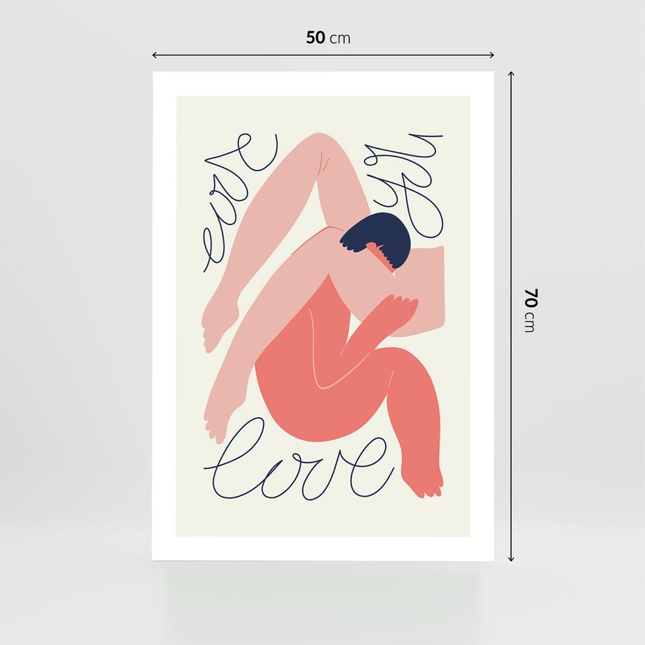 Plakat bez ramy 50x70 - Dźwięk ciszy na płótnie - para zakochanych, graficzny obraz