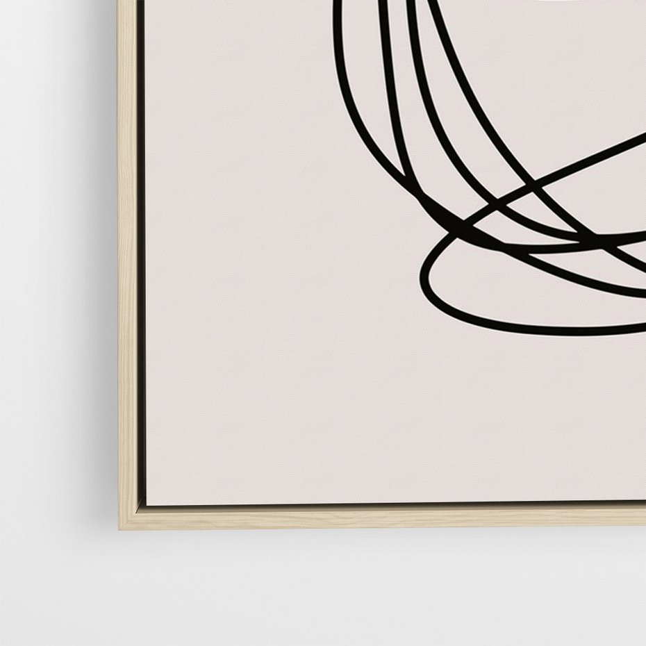 Obraz w ramie 80x120 - Strukturalne Kontrasty - abstrakcyjne szkicowane linie, minimalizm - rama drewno