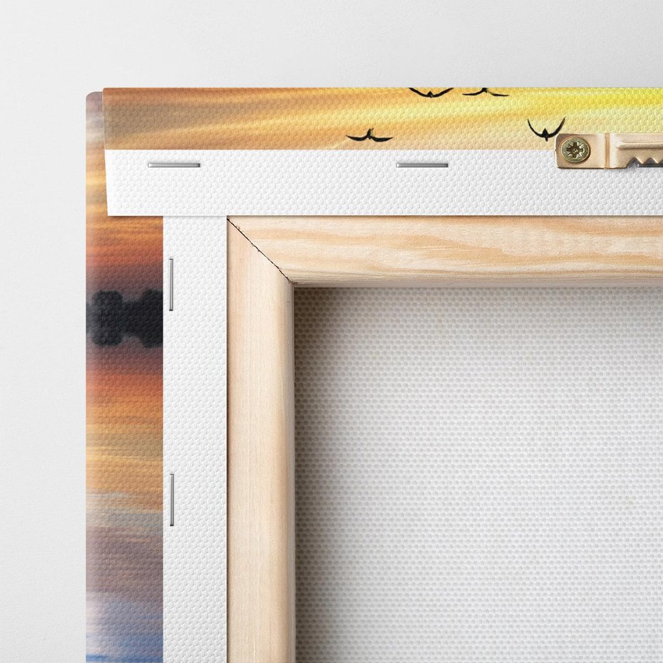 Obraz na płótnie 70x70 - Zachód słońca na pomostcie - pomost, zachód