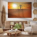 Obraz na płótnie 100x70 - Pustynia - Drzewo i słońce - pustynia, drzewo