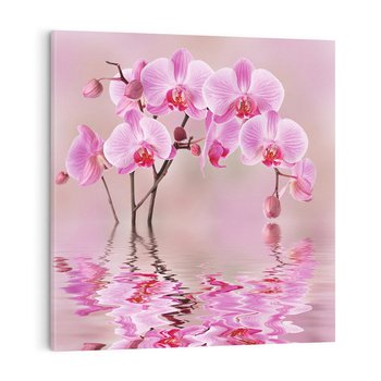 Obraz na płótnie 50x50 - Relaksacyjne spa w otoczeniu storczyka - spa, storczyk