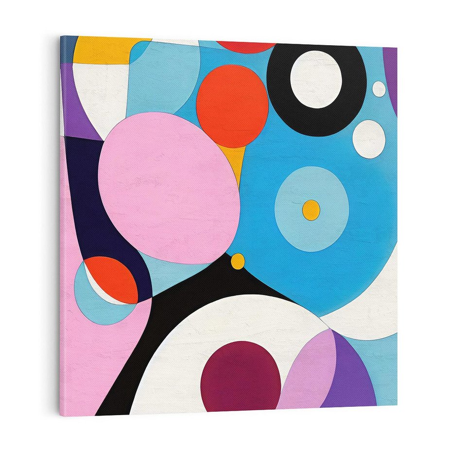 Obraz na płótnie 70x70 - Kolorowe Ulotności - abstrakcyjny obraz olejny, żywe kolory