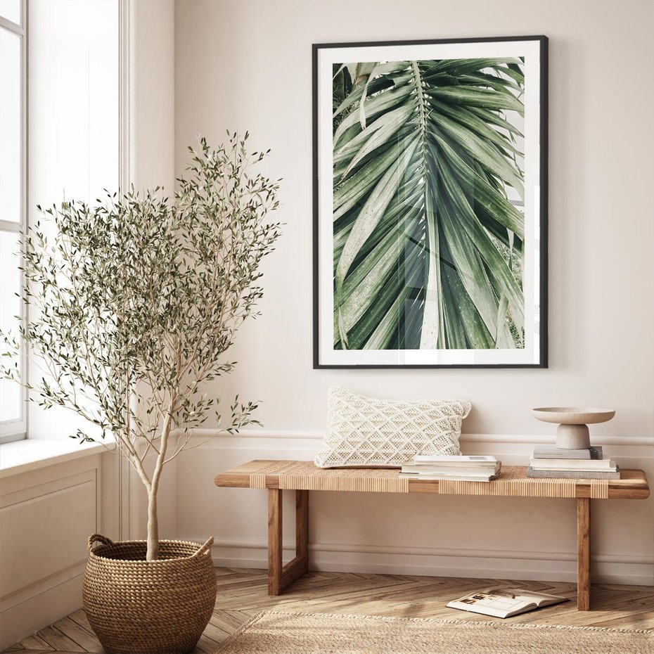 Plakat bez ramy 21x30 - Spokojna Piękność Palmowych Liści - palma, liście palmy