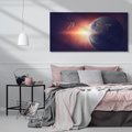 Obraz na płótnie 140x70 - Kosmiczne horyzonty - kosmos, ziemia