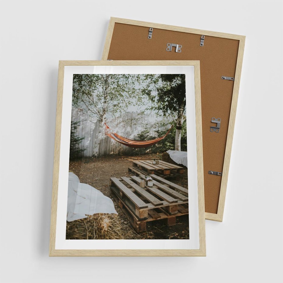 Plakat w ramie 50x70 - Harmonia i Spokój - boho, relaks - rama drewno