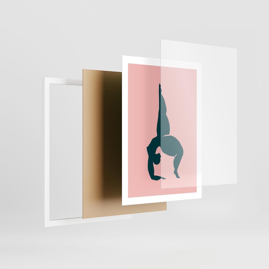 Plakat w ramie 50x70 - Zaklęte Wzory - abstrakcja, kobieca sylwetka - rama biała